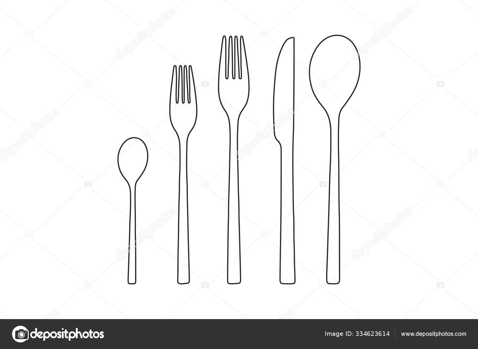 Vector Illustration Eps10 Small Spoon Fork Knife Big Spoon Stock Vector C M Vector Illustration Eps10 Small Spoon Fork Knife Big Spoon Stock Vector C M