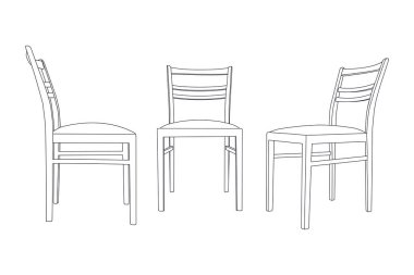 Aydınlık koltuklu siyah sandalyeler. eps10 vektör stok illüstrasyonu