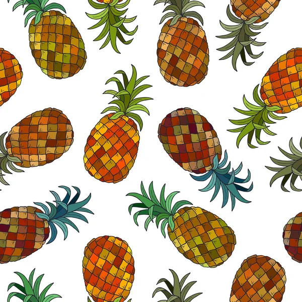 Ananas Nahtlose Muster Eps10 Vektor Stock Illustration — Stockvektor
