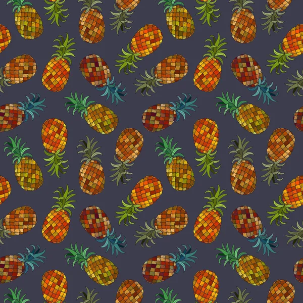 Ananas Sömlöst Mönster Eps10 Vektor Stock Illustration — Stock vektor