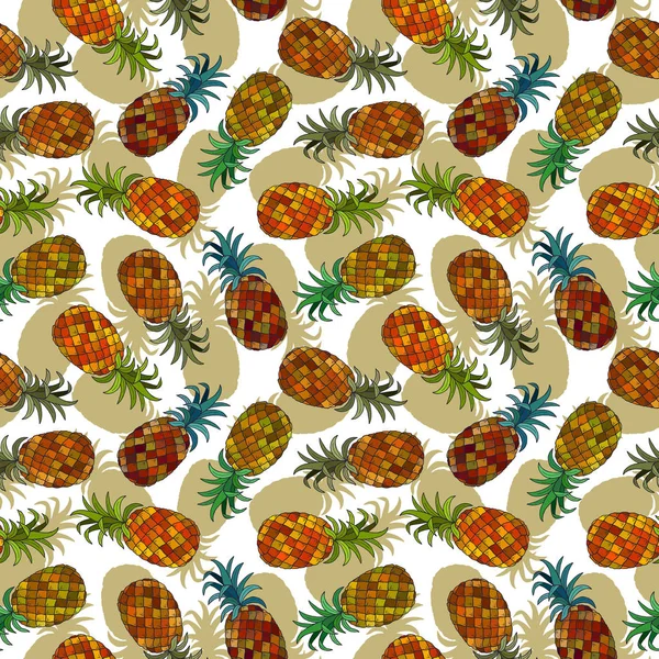 Pineapples Seamless Pattern Eps10 Vector Stock Illustration — ストックベクタ