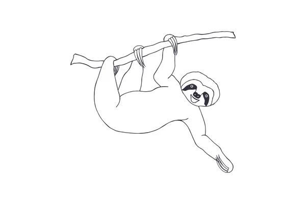 Daldaki miskin hayvan. Eps10 vektör stok çizimi. El çizimi. sönük çizgi