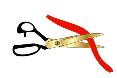 Kırmızı kurdeleli makas