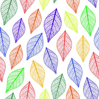 Renkli yapraklı parlak desen