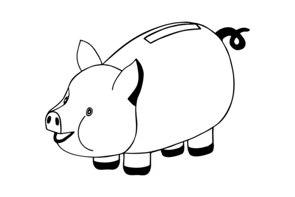 Piggy Bank Geïsoleerd Witte Achtergrond — Stockvector