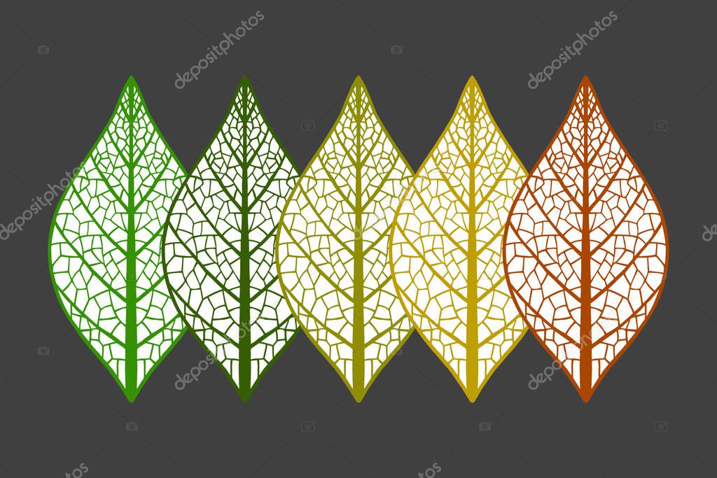 Seamless background with colored leaves