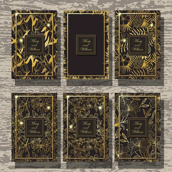 Bir dizi şık dekoratif kart tasarımı 