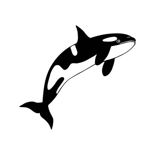 Balena Isolata Fondo Bianco — Vettoriale Stock