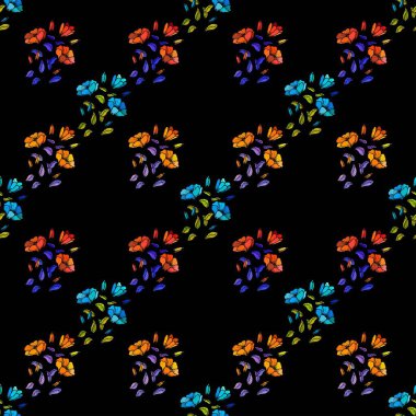 Çiçeklerle renksiz desen