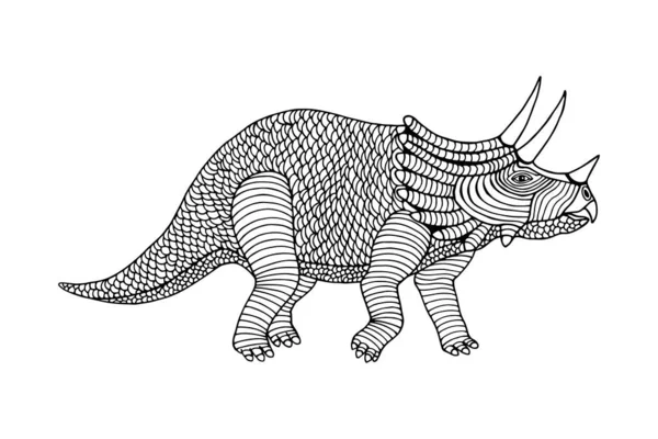 Контур Динозавра Изолирован Белом Фоне — стоковый вектор