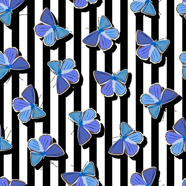 Nahtloses Helles Muster Mit Schmetterlingen — Stockvektor