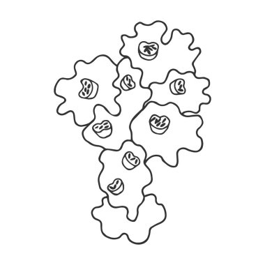 bitki liken. Eps10 vektör stok çizimi. El çizimi. sönük çizgi