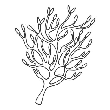 Yosun Entrika Kanalı. Eps10 vektör stok çizimi. El çizimi. sönük çizgi