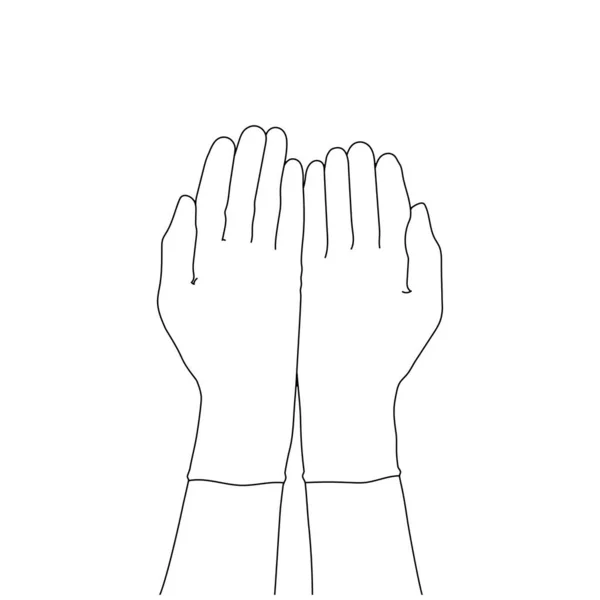 Handen Rubberen Handschoenen Vector Illustratie Eps Autline — Stockvector