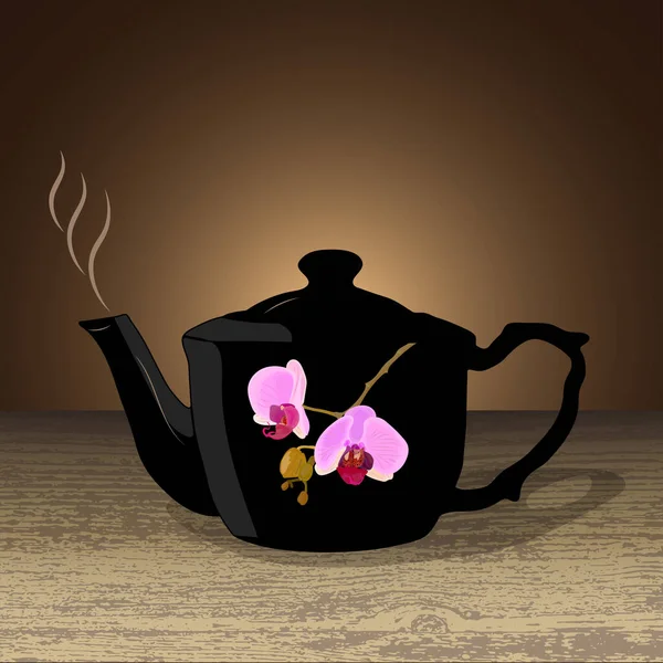 お茶を淹れるための釜 色が違う Eps10ベクターストックイラスト — ストックベクタ