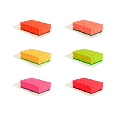 Beyaz arkaplanda süngerleri temizle