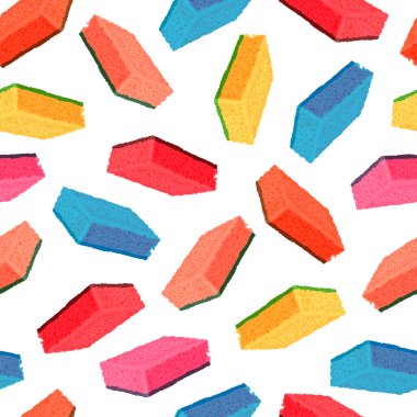 Beyaz arkaplanda süngerleri temizle