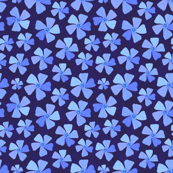 Set Beautiful Blue Flowers — Stock Vector