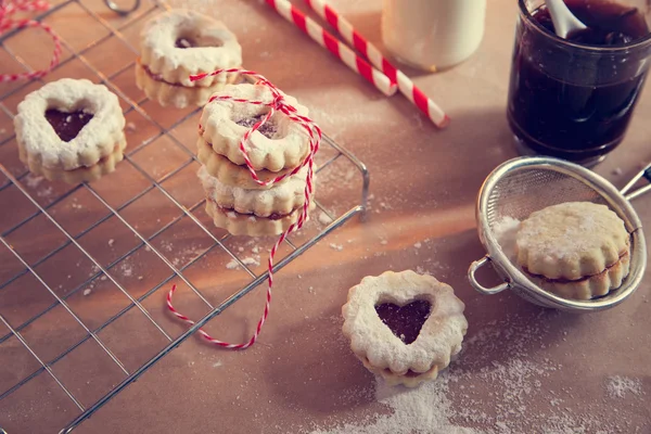 Linzer lezzetli kurabiyeler — Stok fotoğraf