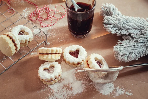 Reçel dolum linzer tanımlama bilgileri — Stok fotoğraf