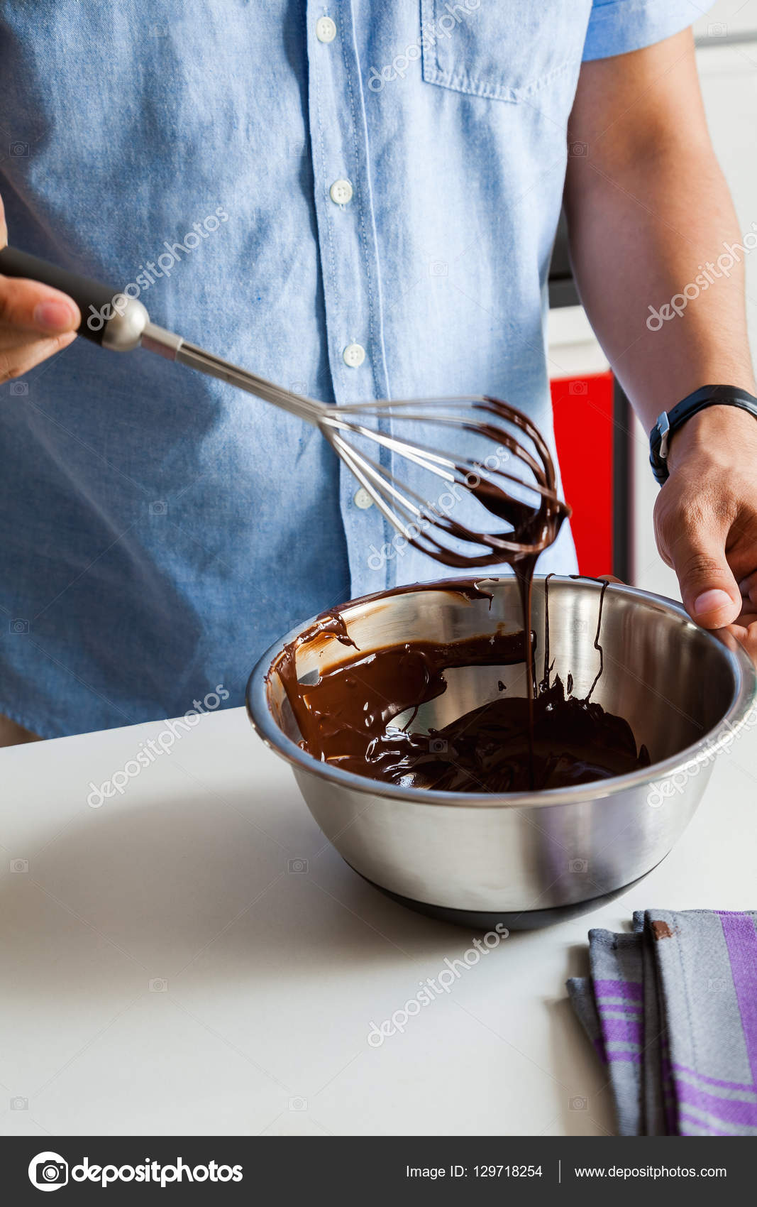 Tempering Delicious Chocolate Stock Photo by ©NatashaPhoto 129720616