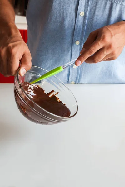 Tempering Delicious Chocolate — Stock Photo, Image