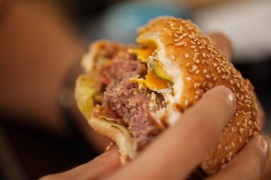 Lezzetli peynir Burger