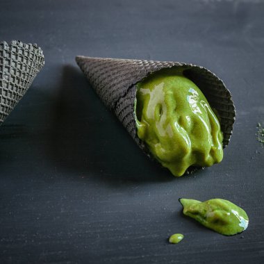Matcha çay ve muzlu dondurma