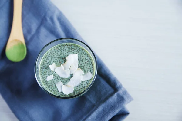 Budino di Matcha Chia — Foto Stock