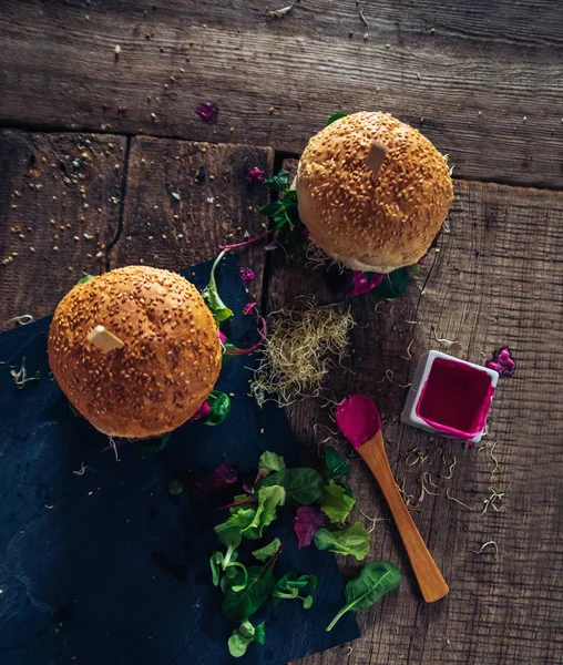 Veggie Burger Being Made