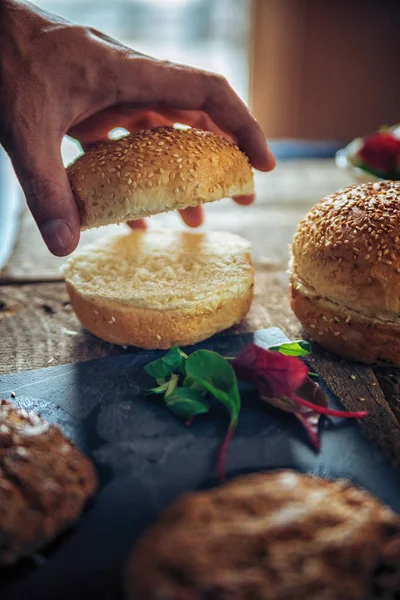 Varlık-den yapılmış sebze Burger — Stok fotoğraf