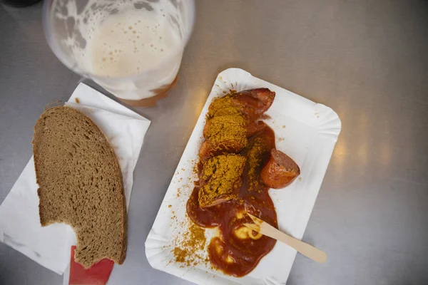 Currywurst With Curry Powder — Stock Photo, Image