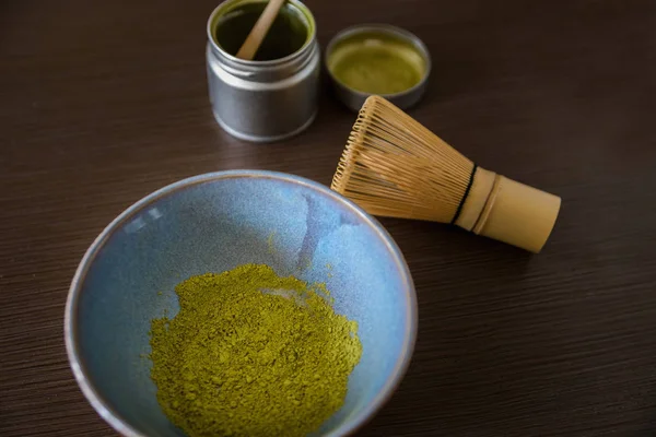 Matcha Powder in A Bowl — стоковое фото