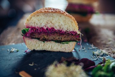 Lezzetli sağlıklı vejetaryen Burger