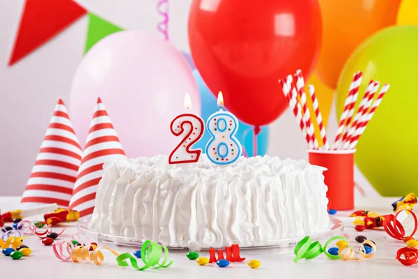 Birthday Cake And Decoration — Stock Photo, Image