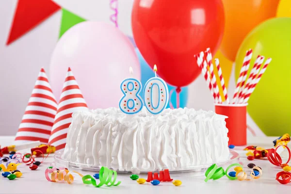 Birthday Cake And Decoration — Stock Photo, Image