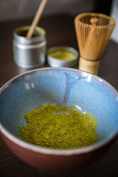 Matcha Powder in A Bowl — стоковое фото