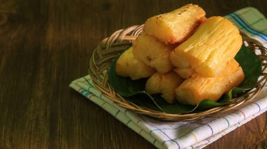 Deep fried cassava root. Brazilian Mandioca Frita (deep fried cassava/ manioc/yuca). Feijoada side dish clipart