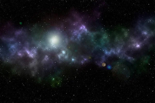 Στο διάστημα. αστέρι και ο Γαλαξίας μας. Φωτεινό αστέρι Σείριος στο νυχτερινό ουρανό — Φωτογραφία Αρχείου