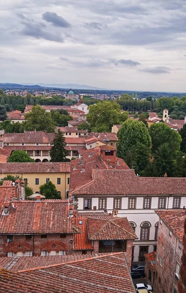 Vista aerea dalla Torre Guinigi di Lucca, Toscana, Italia — Foto Stock