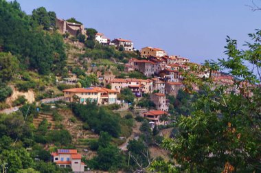 Bir Marciana, Elba Adası, Toskana, İtalya havadan görünümü