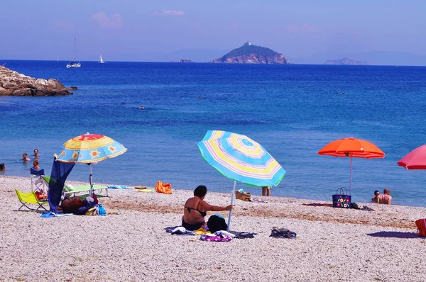 Strand, Cavo, eiland Elba, Italië — Stockfoto