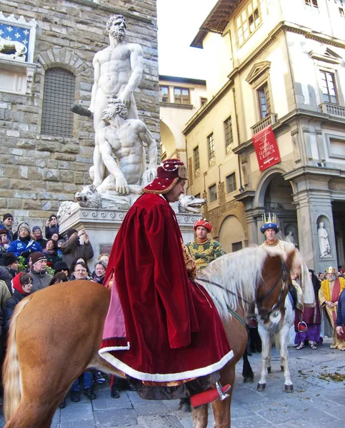 Cavalgada dos Magos, tradicional festa florentina da Epifania, Itália — Fotografia de Stock