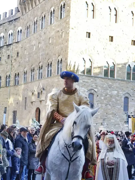 Cavalgada dos Magos, tradicional festa florentina da Epifania, Itália — Fotografia de Stock