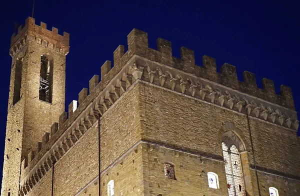 Palazzo del Bargello di notte, Firenze — Foto Stock