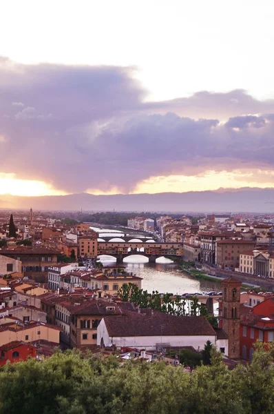 Widok Florencji o zachodzie słońca — Zdjęcie stockowe