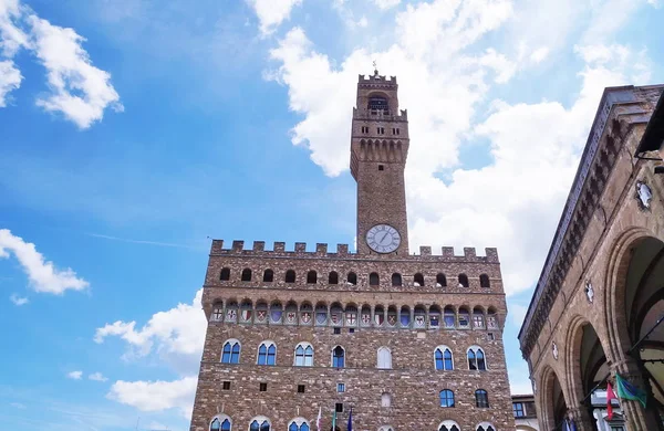 Fasad av Palazzo Vecchio, Signoria square — Stockfoto