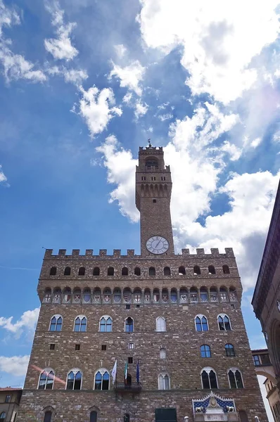 Fachada del Palazzo Vecchio, Plaza Signoria —  Fotos de Stock