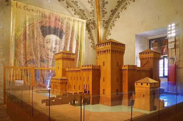 Staré dřevěné model hradu Este v Ferrara — Stock fotografie