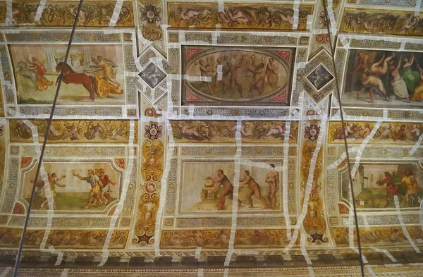 Frescos en el apartamento de la paciencia del Castillo Este en Ferrara — Foto de Stock
